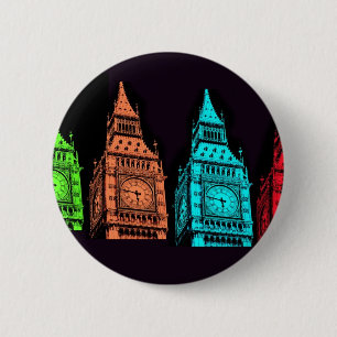 Big Ben Collage 6 Cm Round Badge