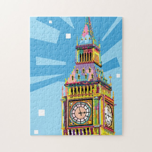 Big Ben in London Colourful Pop Art Jigsaw Puzzle (Vertical)