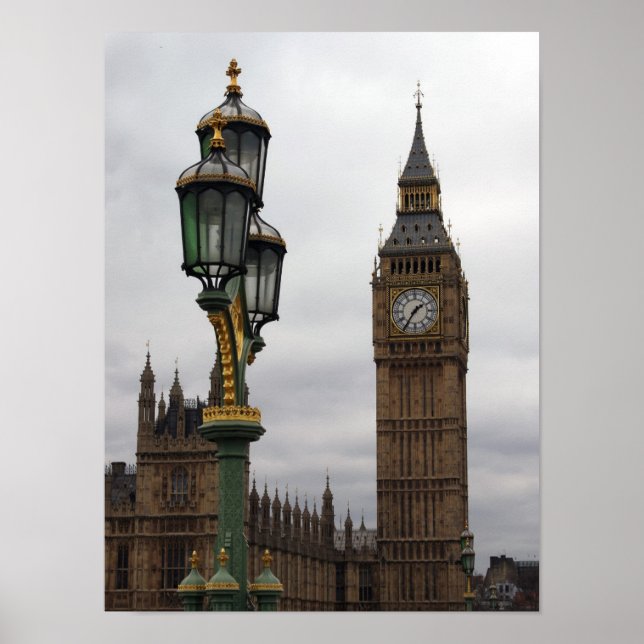Big Ben - Lampposts - London Poster (Front)