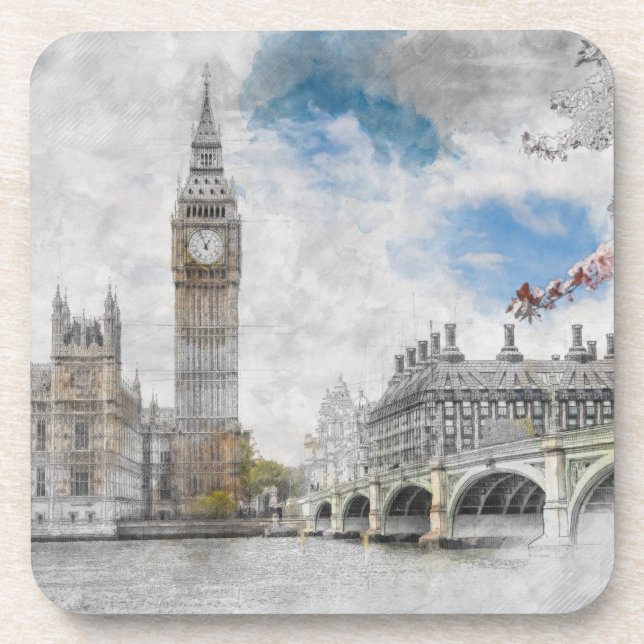 Big Ben London – British Travel Souvenir & UK  Coaster (Front)