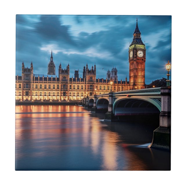 Big Ben, London. Ceramic Tile (Front)