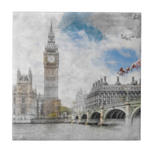 Big Ben London Ceramic Tile   Iconic UK Travel 