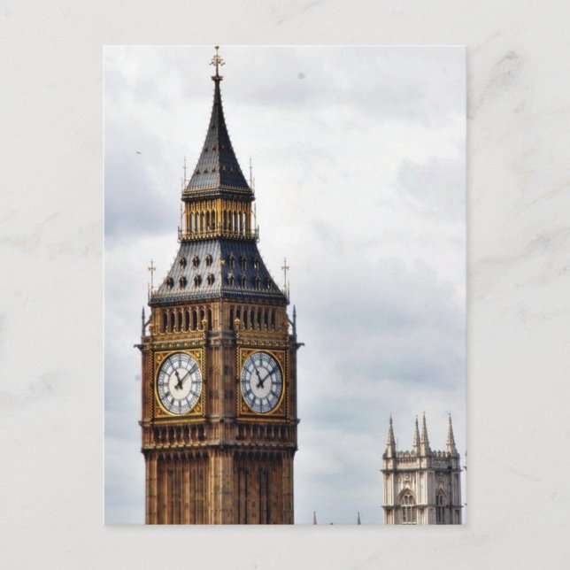 Big Ben London Clock Towers And Westminster Abbey Postcard (Front)