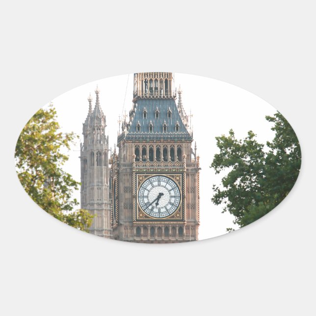 Big Ben London England Oval Sticker (Front)