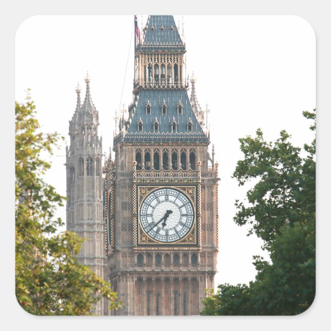 Big Ben London England Square Sticker (Front)