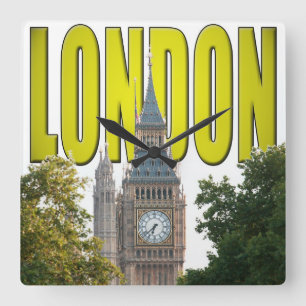 Big Ben London England Square Wall Clock