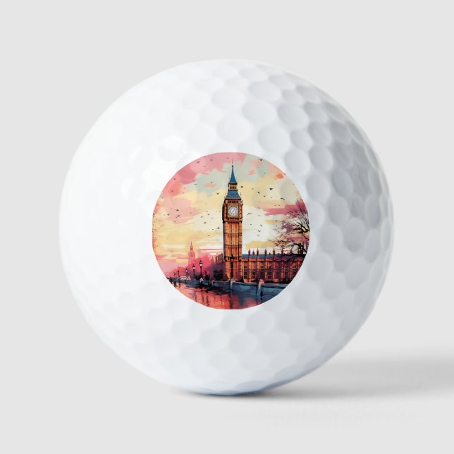 Big Ben, London. Golf Balls (Front)