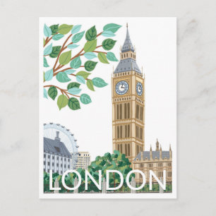 Big Ben London Illustration Postcard