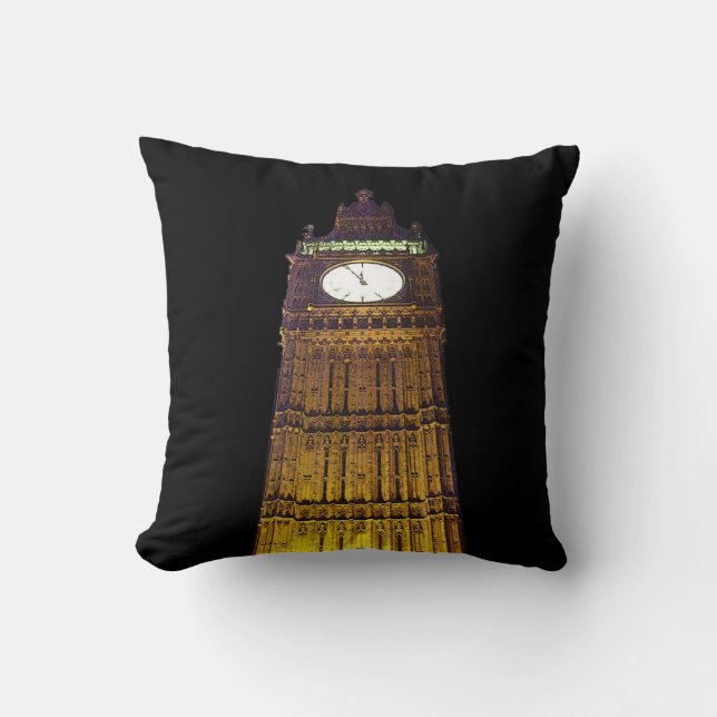Big Ben, London (poster edge effect) Cushion (Front)