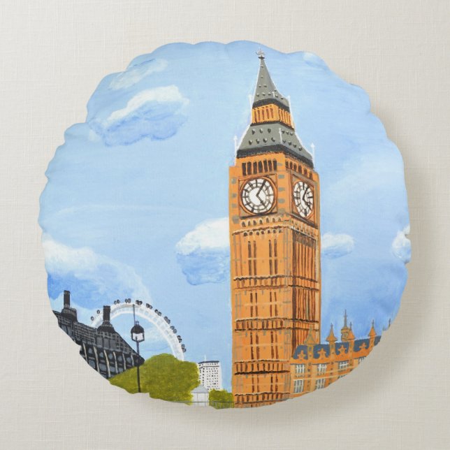 Big Ben London Throw Pillow  (Front)