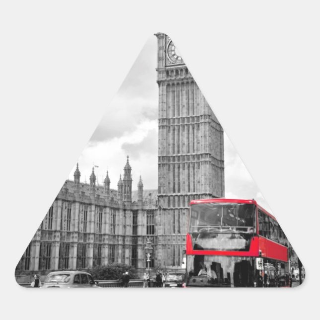 Big Ben London Triangle Sticker (Front)