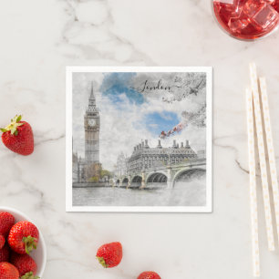 Big Ben London UK Napkins – British Travel Decor