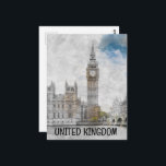 Big Ben, London, United Kingdom Postcard<br><div class="desc">Watercolor Big Ben, London, United Kingdom</div>