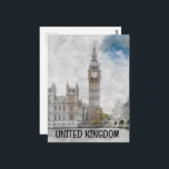 Big Ben, London, United Kingdom Postcard<br><div class="desc">Watercolor Big Ben,  London,  United Kingdom</div>
