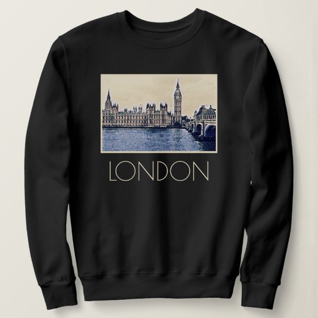 Big Ben London Watercolor art  Sweatshirt (Design Front)