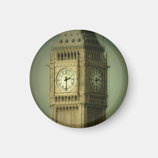Big Ben Round Fridge Magnet (Front)
