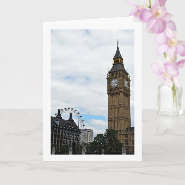 Big Ben & the London Eye, England Card (Orchid)
