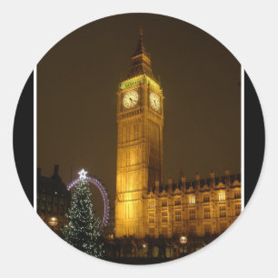 Big Ben ticks Goodnight Classic Round Sticker