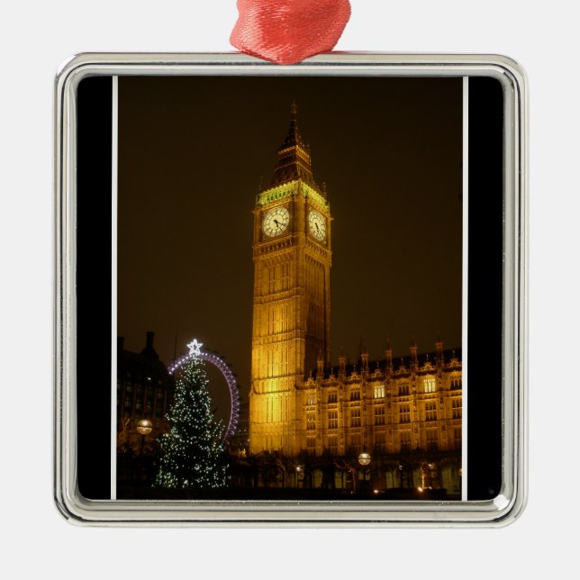 Big Ben ticks Goodnight Metal Tree Decoration (Front)