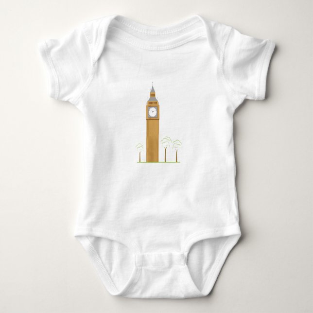 Big Ben Tower Baby Bodysuit (Front)