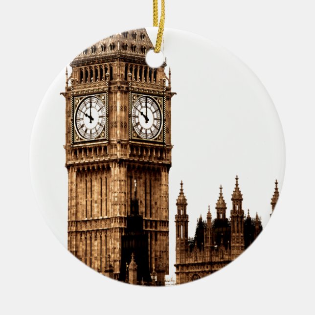 Big Ben Tower London City United Kingdom Ceramic Ornament (Front)
