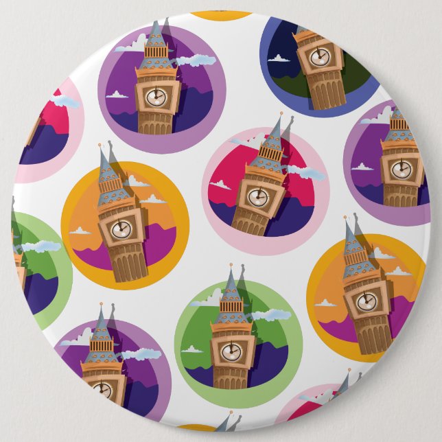 Big Ben Westminster Clock Tower 6 Cm Round Badge (Front)