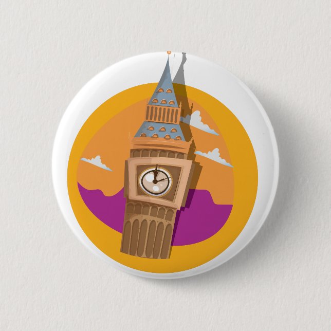 Big Ben Westminster Clock Tower 6 Cm Round Badge (Front)