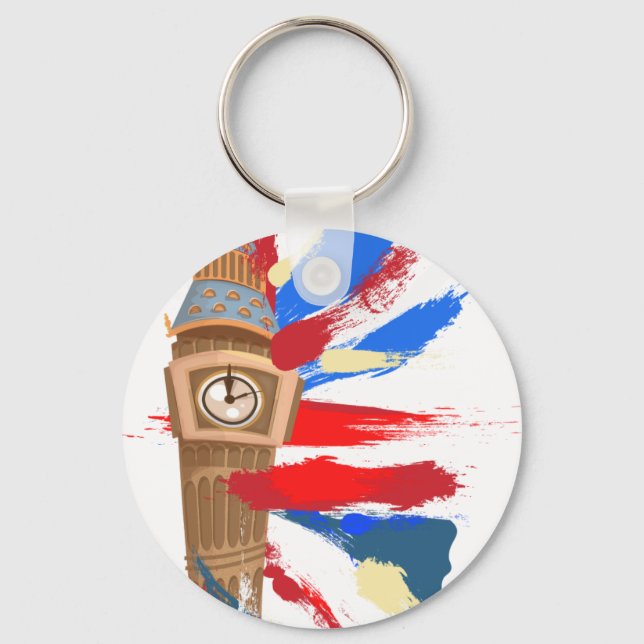 Big Ben Westminster Clock Tower Key Ring (Front)