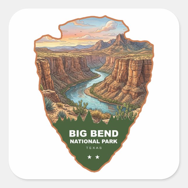 Big Bend National Park Arrowhead Square Sticker (Front)