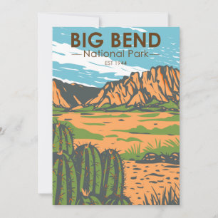 Big Bend National Park Chihuahuan Desert Vintage  Holiday Card