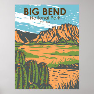 Big Bend National Park Chihuahuan Desert Vintage Poster