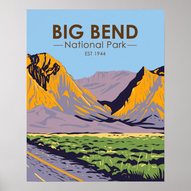  Big Bend National Park Chisos Mountains Vintage Poster (Front)