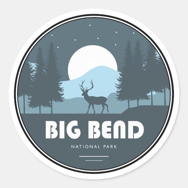 Big Bend National Park Deer Classic Round Sticker (Front)