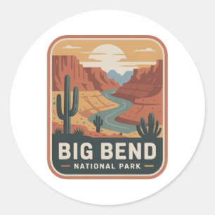 Big Bend National Park Desert Vintage Badge Classic Round Sticker