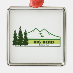 Big Bend National Park Green Stripes Metal Ornament