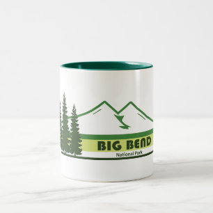Big Bend National Park Green Stripes Two-Tone Coffee Mug