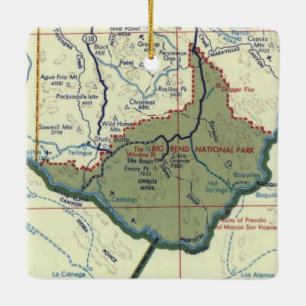Big Bend National Park Map Ceramic Ornament