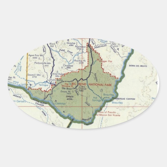 Big Bend National Park Map Sticker (Front)