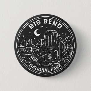Big Bend National Park Monoline  6 Cm Round Badge