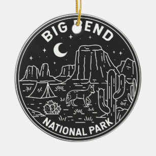 Big Bend National Park Monoline  Ceramic Ornament