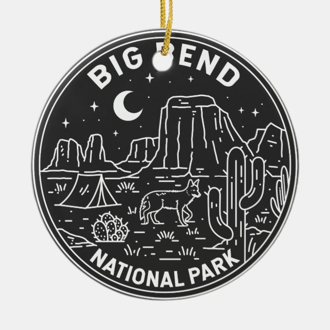 Big Bend National Park Monoline  Ceramic Ornament (Front)