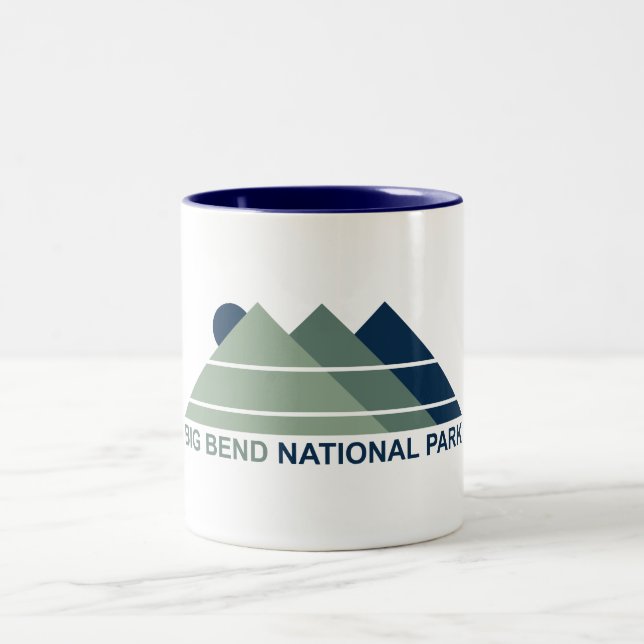 Big Bend National Park Mountain Sun Two-Tone Coffee Mug (Center)