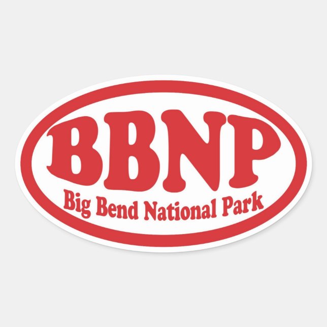 Big Bend National Park red oval sticker (Front)