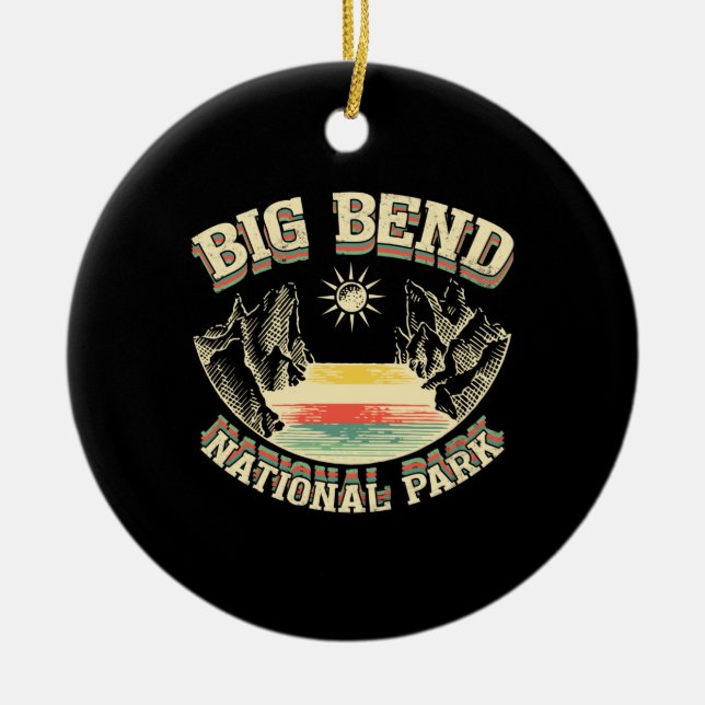 Big Bend National Park Retro Ceramic Ornament (Front)
