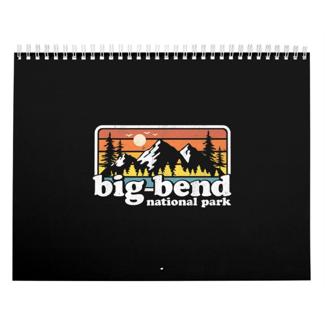 Big Bend National Park Retro Hiking Camping Calendar (Cover)