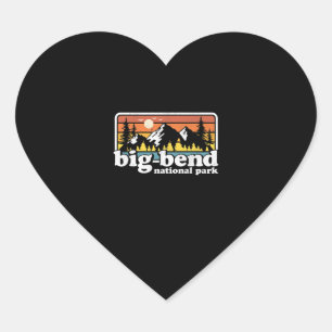 Big Bend National Park Retro Hiking Camping Heart Sticker