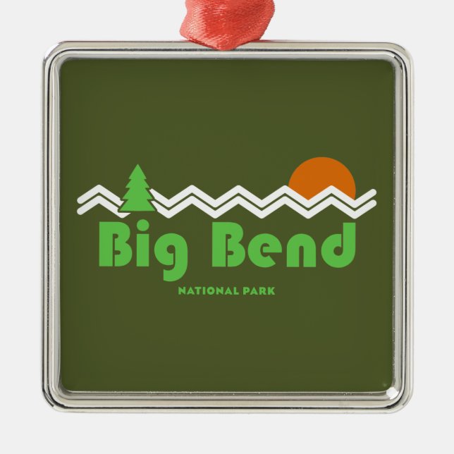 Big Bend National Park Retro Metal Ornament (Front)