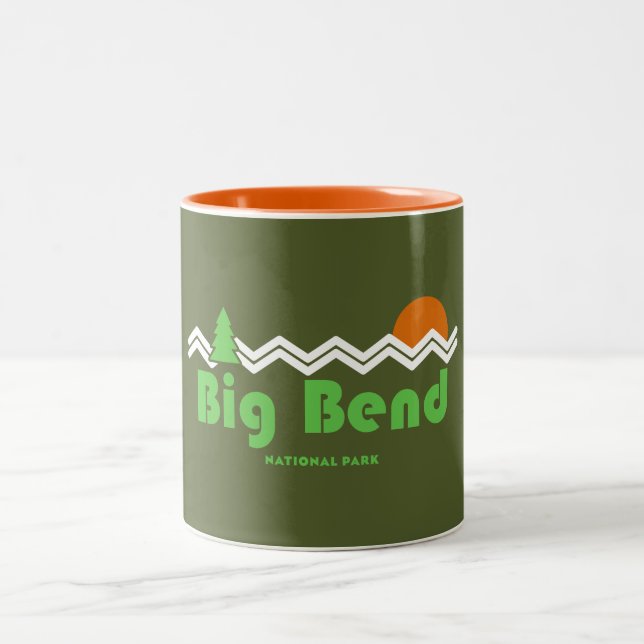 Big Bend National Park Retro Two-Tone Coffee Mug (Center)