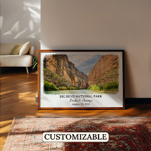 Big Bend National Park Texas Poster, Watercolor Poster