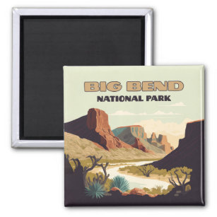 Big Bend National Park Texas Retro Travel Magnet